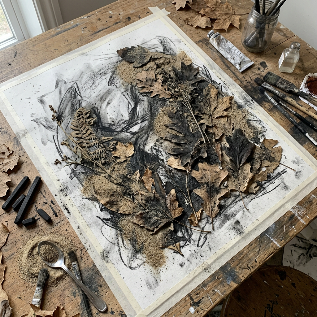 🌿 Earthy Textures & Mixed Media